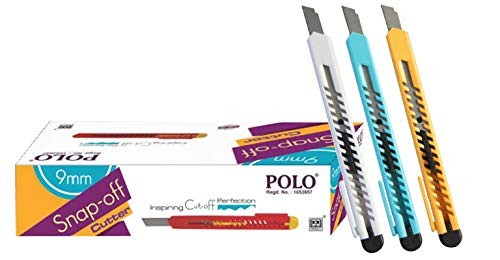 Polo 9mm Snap-Off Cutter for Art Work & Office Use | Craft Knife | Blade | (Pack of 20 Cutters)